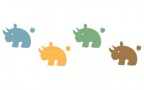 ライノランドのロゴは４色のサイで作られています。