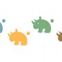ライノランドのロゴは４色のサイで作られています。